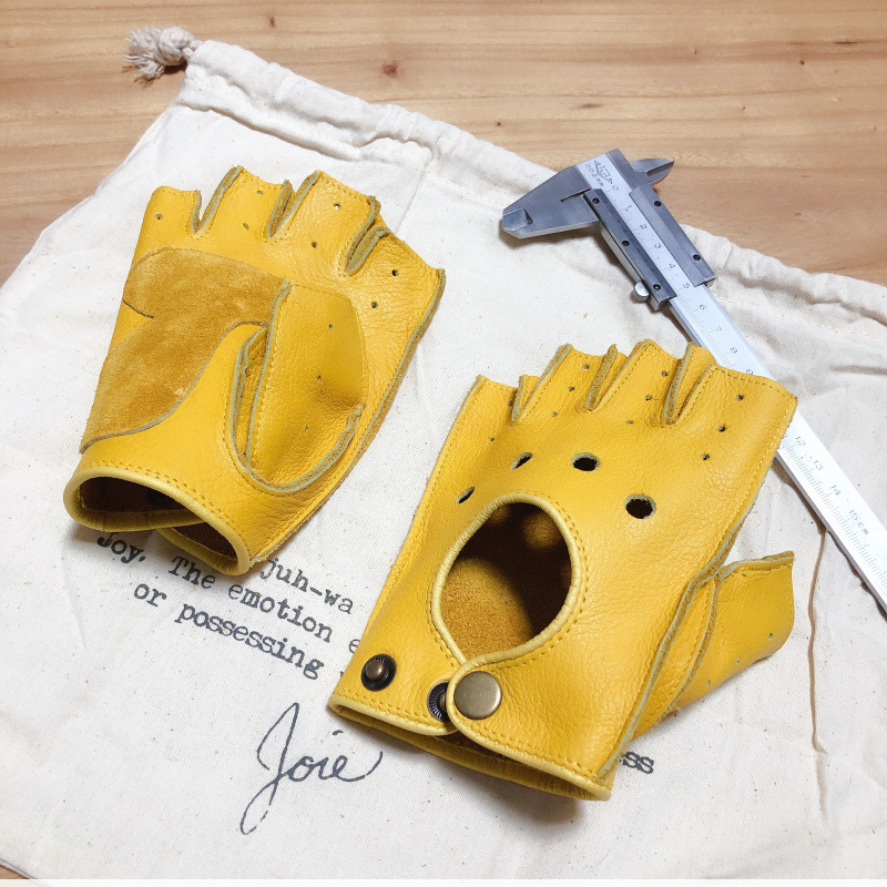 Leather Driving Glove - Sarung Tangan Kulit Setengah Jari untuk