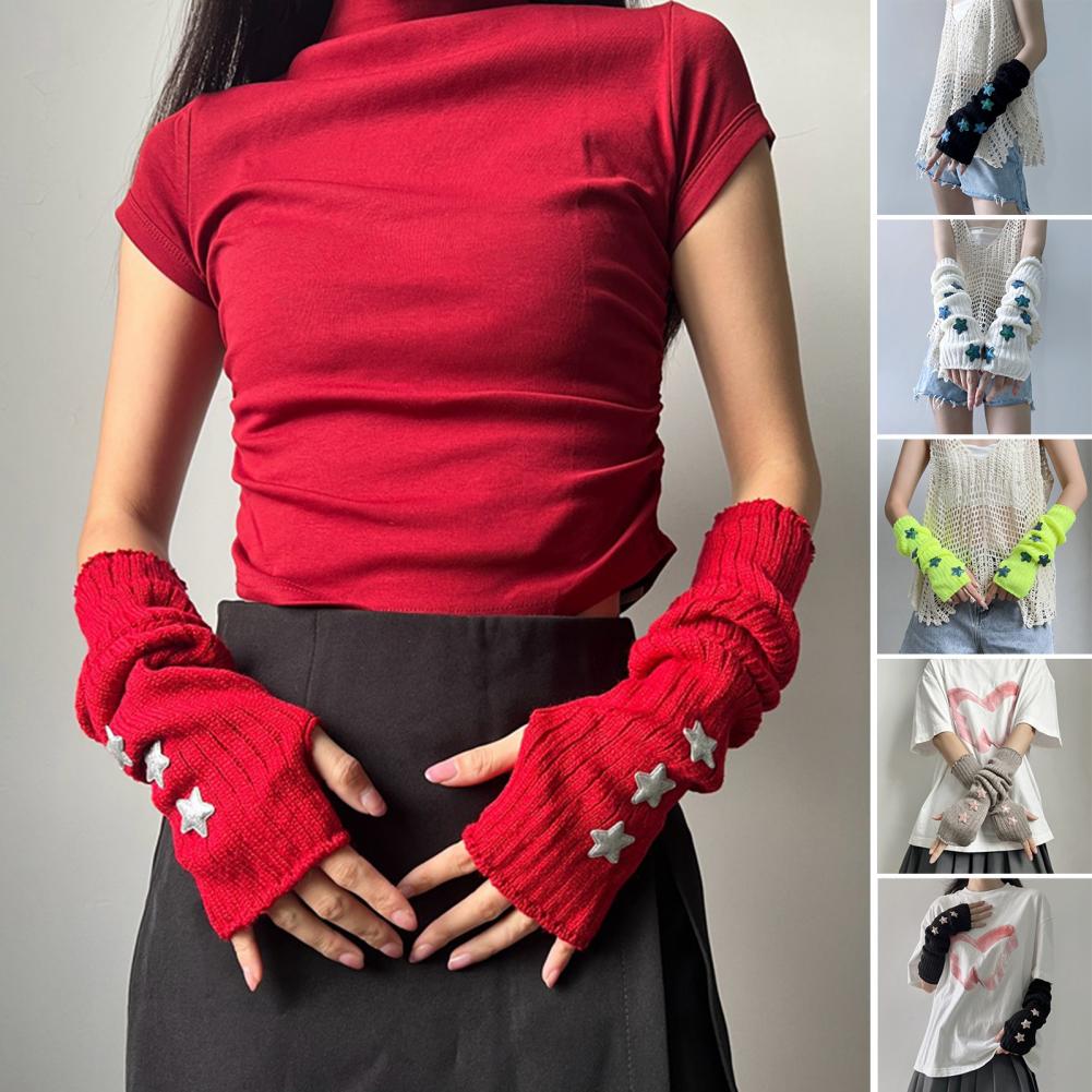 Fingerless Glove Knit - Sarung Tangan Wanita Musim Gugur Musim