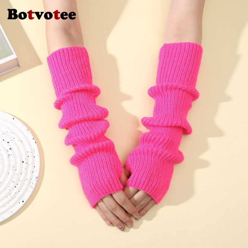 Fingerless Glove Knit - Botvotee Aksesoris Y2k Sarung Tangan Tanpa